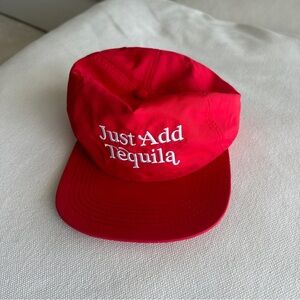 *NEW* JUST ADD TEQUILA RED FLAT CAP *never worn*